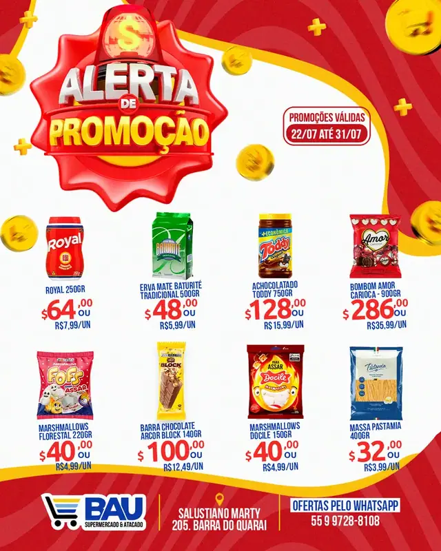 b.a.u · alerta de promoção